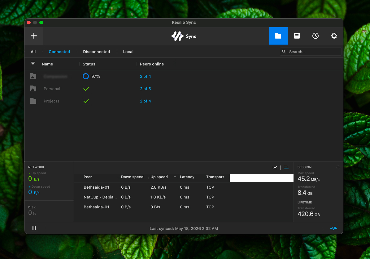 Resilio Sync setup