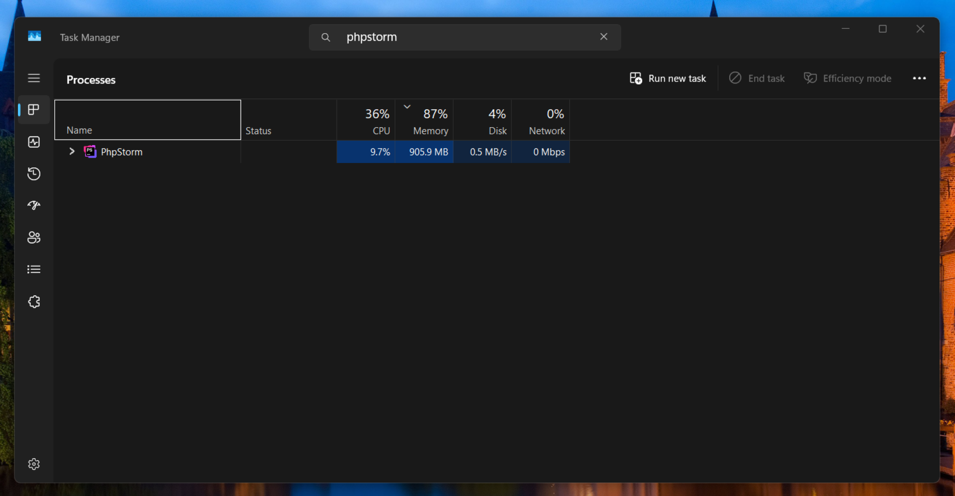 Resource monitor on the EliteBook