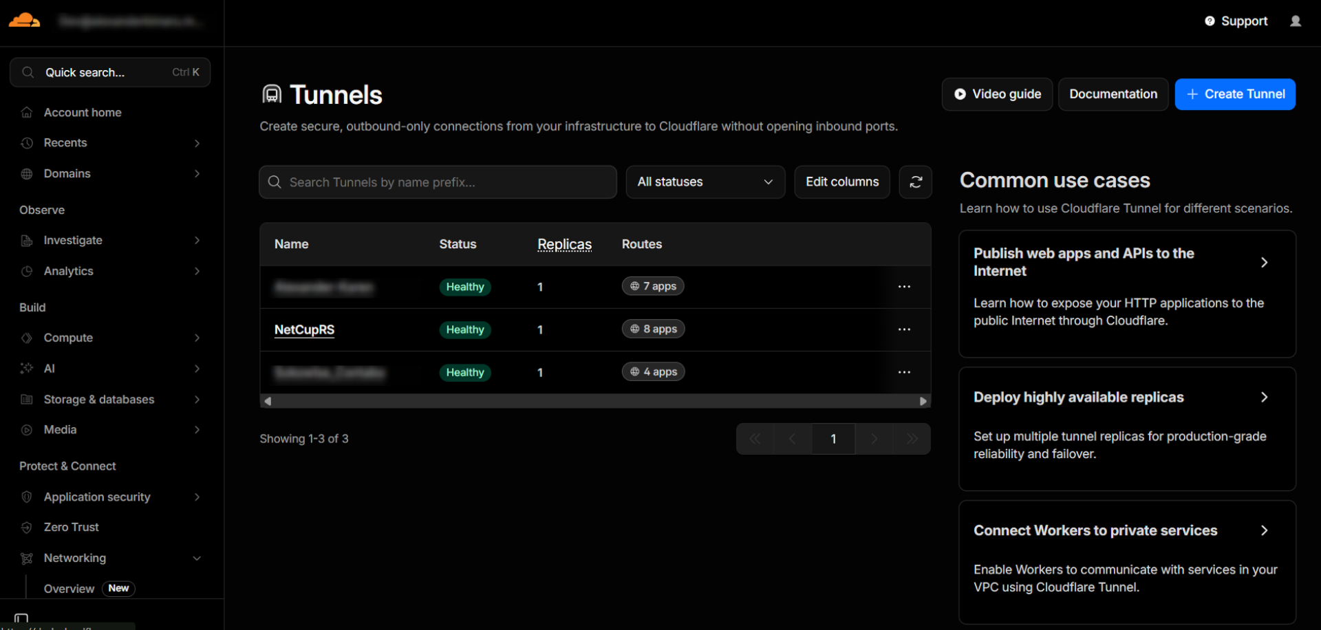 Cloudflare Zero Trust dashboard