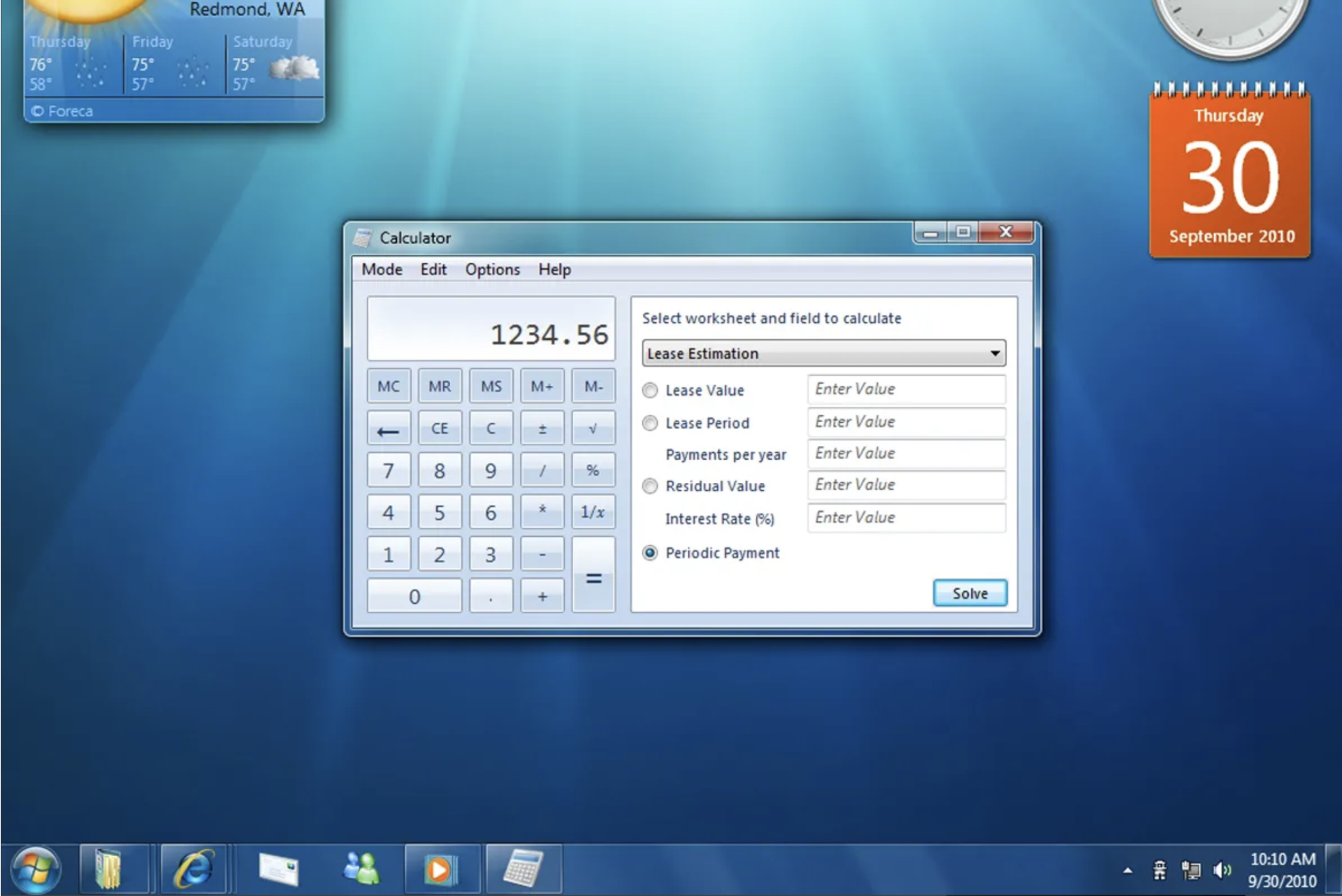 Windows 7 Desktop featuting Aero UI
