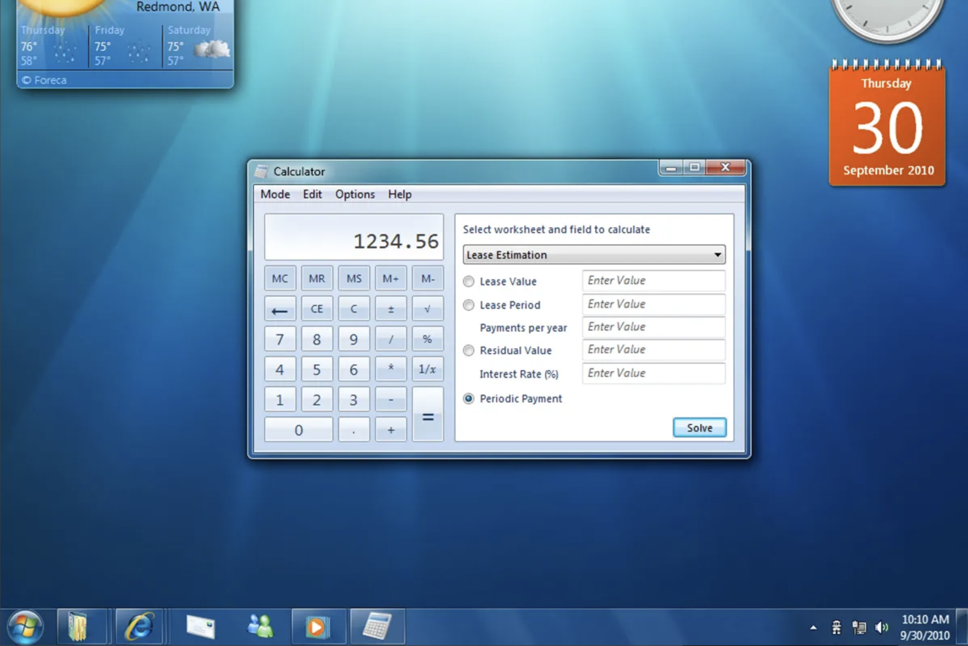 Windows 7 Desktop featuting Aero UI